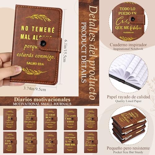 Spakon 60 Pcs Christian Prayer Journals with Pens, Spanish Leaves