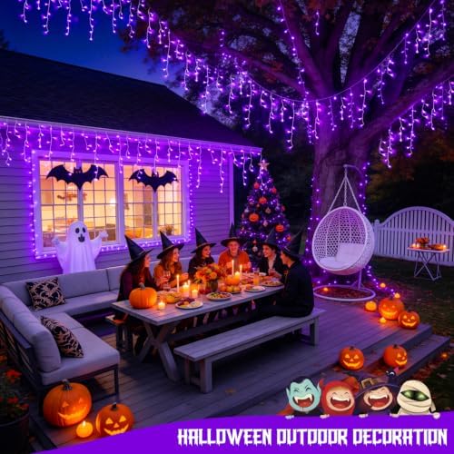 JMEXSUSS Purple Halloween Lights Outdoor, 800 LED
