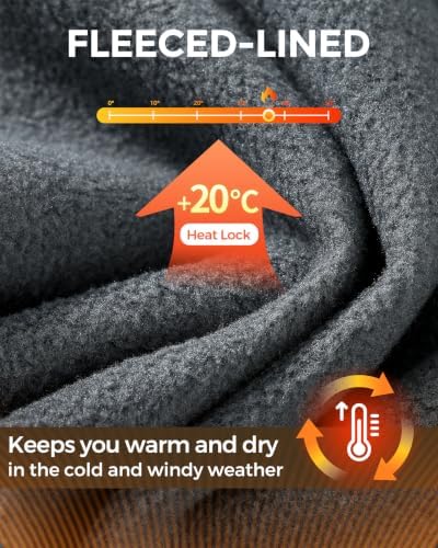 CNBQDD Men's Snow Ski Pants Waterproof Hiking Winter Fleece Lined Pants