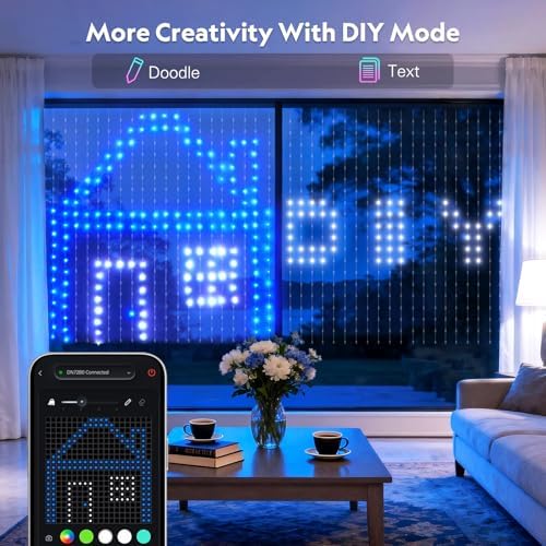 JMEXSUSS 400 LED Smart Curtain Lights for Halloween and DIY Fun, 6.5x6.5 ft