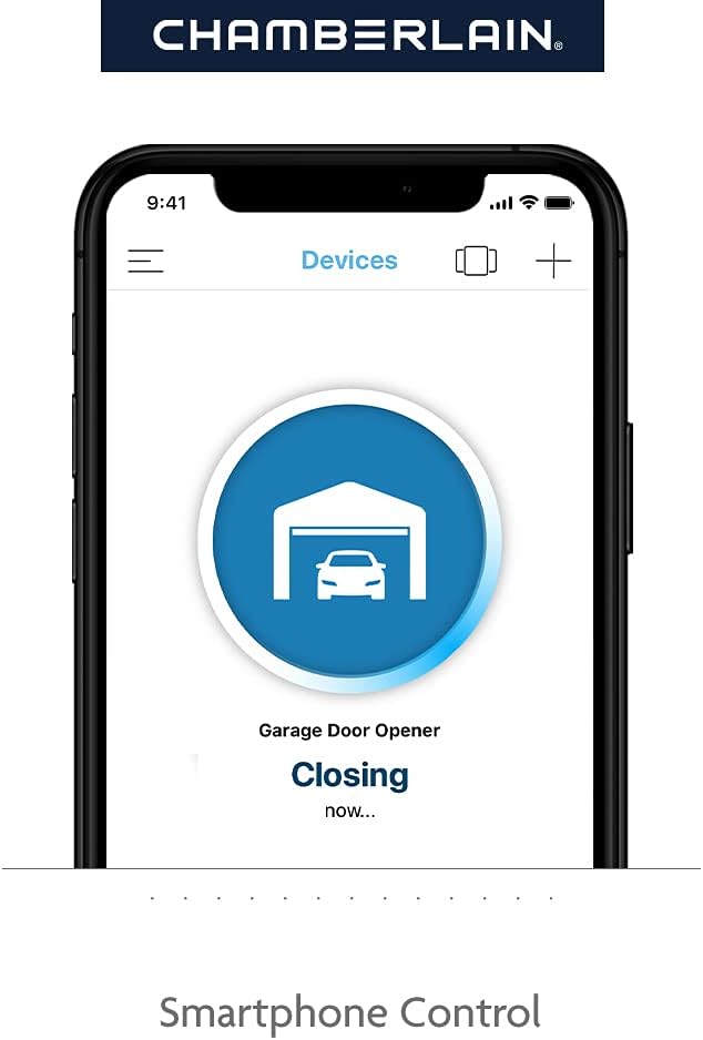 Chamberlain C2212T Smart Wi-Fi Garage Door Opener, 1/2-HP Chain Drive Motor - Quantity 1 , Blue