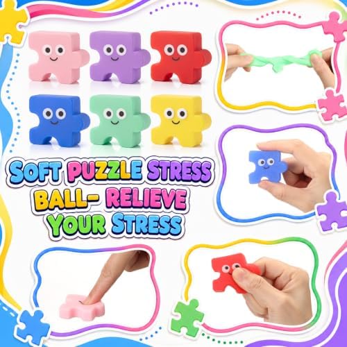 Thenshop 30 Pcs Puzzle Piece Ball 6 Colors Staff Appreciation Gifts
