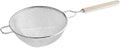 Soro Essentials- 10.25" Double Tinned Coarse Mesh Strainer with Pan Hook Wooden Handle- Food Sieve Strainer Kitchen Mesh Strainer Utensil for Cooking Rice Quinoa Pasta Fruits Vegetable Home Kitchen