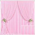 4 Panels Pink Backdrop Curtain for Parties Baby Shower Wrinkle Free Pink Photo Curtains Backdrop Drapes Fabric Decoration for Wedding Birthday Party 20ft(W) x 10ft(H)