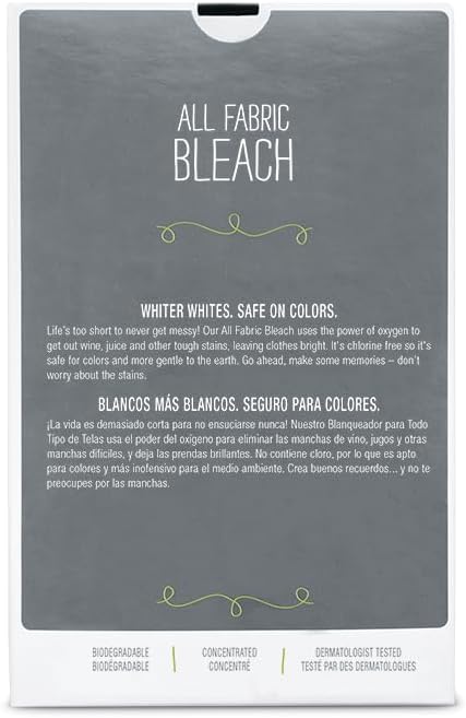 SA 8 Concentrated All Fabric Bleach Powder Biodegradable/Chlorine-Free/Kosher Certified,4.4 LBS for Max 66 Loads,Whiter Whites,Safe on Colors,Remove Wine/Juice/Tough Stains by Power of Oxygen