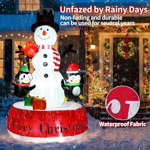 Likiyol 8 FT Christmas Inflatable Outdoor Decoration Rotating Snowman Christmas Inflatables, Christmas Blow Ups with Built-in Bright LED Lights for Yard, Outdoor, Holiday Decor