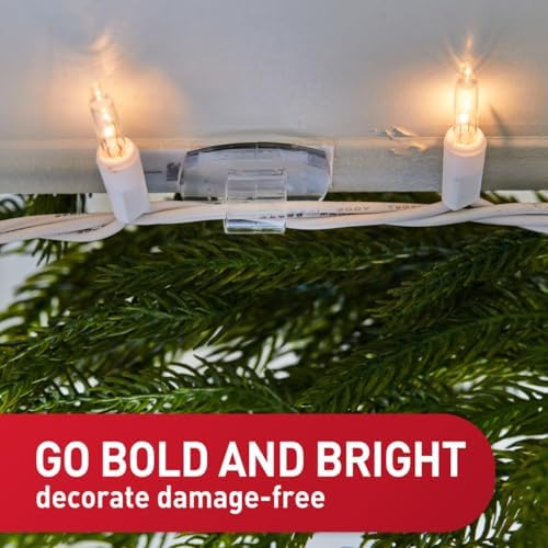 Command Outdoor Light Clips, Clear, 20 Clips, 24 Weather Resistant Strips (Pack of 3)
