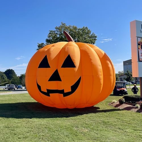 Giant 20Ft Halloween Inflatables Pumpkin Decorations, Blow Up Yard Decorations with 550W Waterproof Air Blower & LED Lights for Commercial Use, Outdoor Yard Lawn Halloween Party