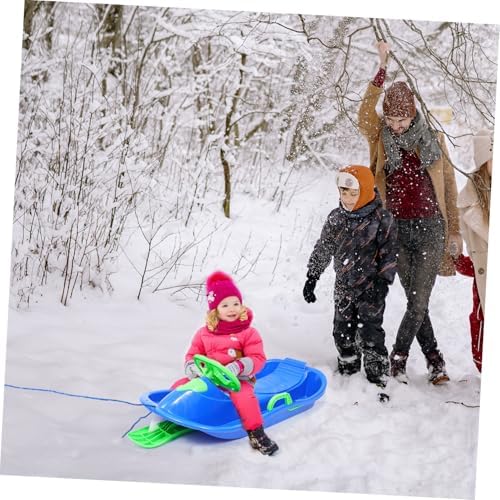 Thickened Snow Sled with Brakes Steering Wheel Winter Season