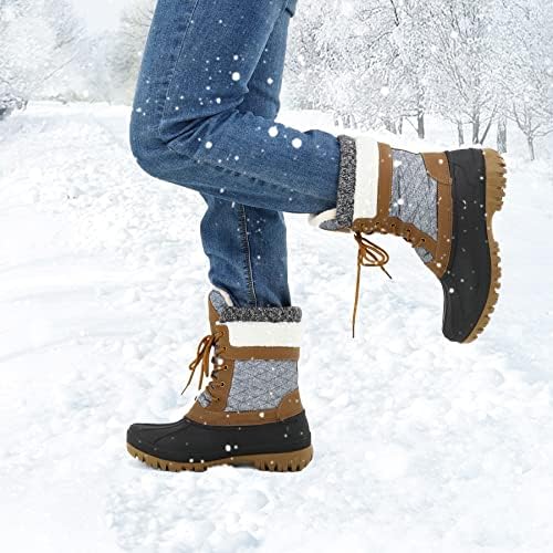mysoft Women's Winter Snow Boots Waterproof Insulated Mid Calf Booties
