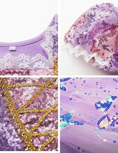 Davvew Princess Dresses for Girls,Light Up Princess Costume for Christmas, Halloween, birthday gifts for Age 3-8 Year Old