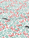 Christmas Sheet Set, Holiday Ribbon, Holiday Xmas Bedding Set - King Size