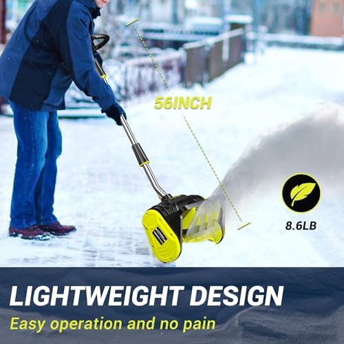 Litekon 40V Brushless Cordless Snow Shovel, 13-Inch Electric Snow Blower with 2X 4.0Ah Batteries, Battery-Powered Snow Removal with 25FT Throw Distance for Patio, Deck, Driveway，Green