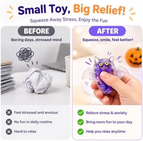 80 Pcs Halloween Mochi Squeeze Balls Bulk Party Favors