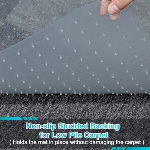2 Pack Office Chair Mat for Carpets, 48" x 60" Clear Chair Mat for Carpeted Floors, Heavy Duty Under Desk Protector Carpeted Floors Mats, Rolling Computer Floor Mats with Studs for Home and Office