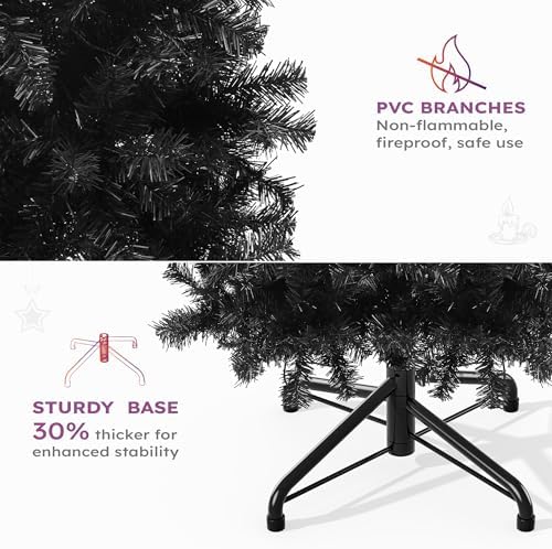 YITAHOME Prelit Black Pencil Christmas Tree 6 FT with Remote