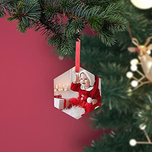 PYD Life 24 PCS Sublimation Blanks Ornament Glass Frosted 3" Hexagon