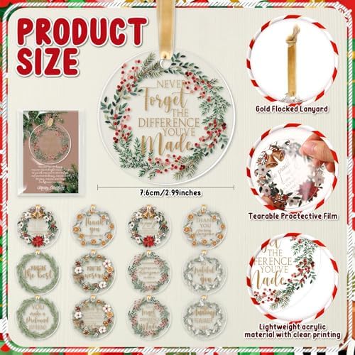 Thyle 24 Sets Vintage Christmas Ornaments Employees Coworkers Gift, Clear