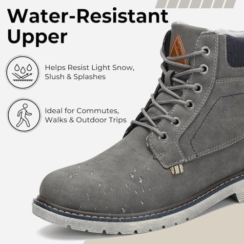 Mishansha Men's Waterproof Snow Boots, Insulated Winter Hiking Boots