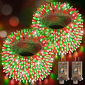 Hezbjiti 2Pack 1000 LED 403FT Christmas Lights Outdoor String Lights 8 Modes with Timer Memory Waterproof Fairy Lights Plug in for Classroom Bedroom Wedding Party Holiday Xmas Decorations(Red+Green)