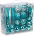 54 Pieces Assorted Christmas Ornaments Tree Decoration Baubles in Gift Box (Turquoise Blue, Gift Box)