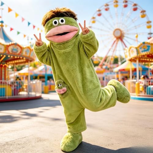 Unisex Funny Big Mouth Monster Plush Hooded Onesie Sleepwear