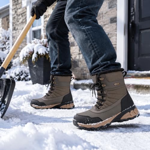 Men's Waterproof Winter Snow Boots Insulated Lightweight