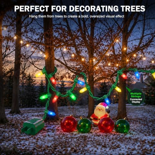 DIY Jumbo Christmas String Lights, 13.5FT 8 Giant Bulbs, Multicolor