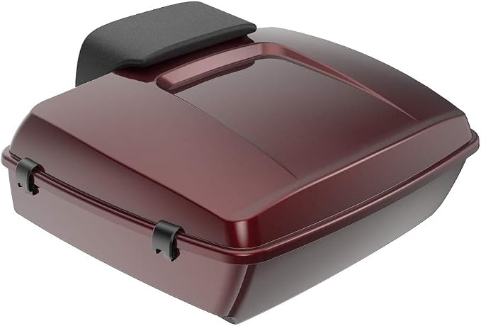 Advanblack Road Glide Tour Trunk Pack Mysterious Red Sunglo Chopped Tour Trunk Pack Backrest Pad for '97-'25 Harley Touring Road King Street Glide Electra Glide CVO models