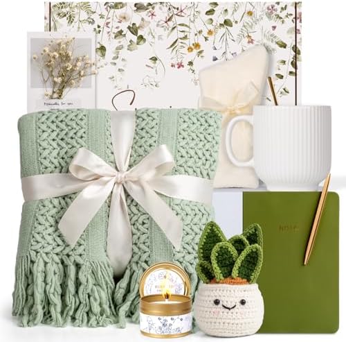 Birthday Gift for Women Friendship, Gifts for Women Birthday Unique Self Care, Gifts Basket for Best Friend, Sister, Mom, Teen Girls, Wife, Girlfriend, Coworker (Green)