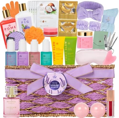 Gifts for Women, 42 Pcs Bath & Body Gifts Basket, Hydrating Face Skin Care