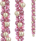 2 Pcs 6 ft Christmas Ball Ornament Garland, Pink, Champagne Gold
