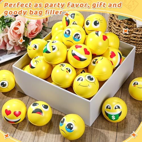 Libima 120 Pcs Mini Face Ball Fidget Toy Bulk, 2 Inch