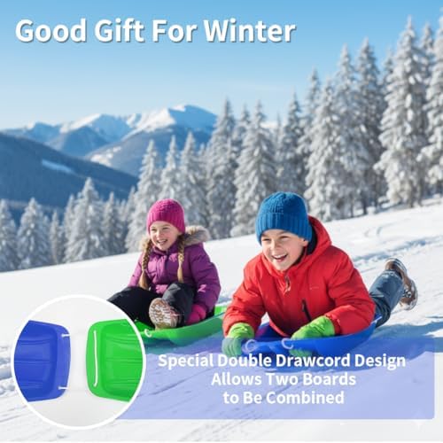 2-Person Sled for| 35" All-Season Toboggan | Reinforced Structure | High Weight Capacity | for Snow, Beach & Park