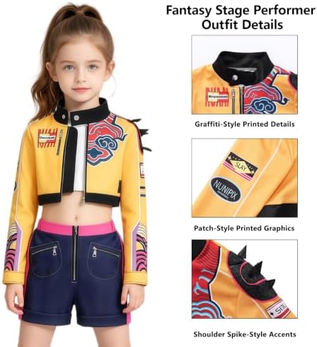 Pop Star Costume Kids Girls Fantasy Stage Outfit Halloween Costumes Set