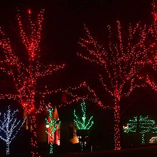 Dazzle Bright Christmas String Lights, 132FT 400 LED Connectable Green Wire 8 Modes String Lights, Waterproof Christmas Lights for Indoor Outdoor Patio Party Wedding Decorations, Red