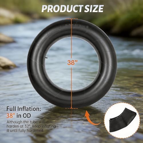 38 Inch Snow & Water Tire Tubes, 2 Pack Heavy-Duty Butyl Rubber