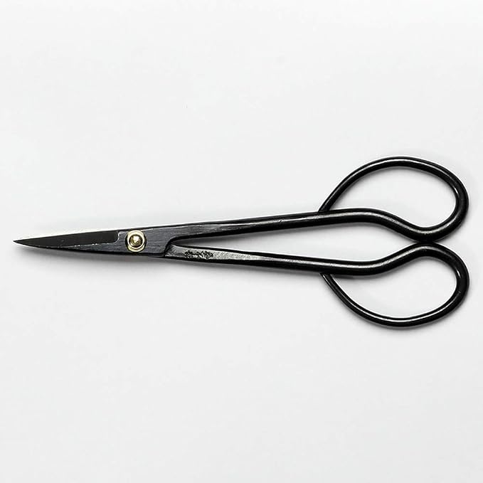 Wazakura Satsuki Bonsai Scissors, Made in Japan 7 inch (180 mm), Japanese Bonsai Garden Tools, Hasami Pruning Shears - Satsuki Style, Black