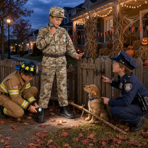Metemot Army Costume for Boys, Kids Soldier Military Halloween Costume 3‑13