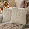 DFXSZ Christmas Tree Pillow Covers 20x20 Set of 2 Christmas Decor BeigeStar