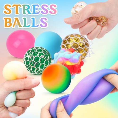 Stress Balls 8 Pack for Adults and Kids, Squeeze Squishy Fidget Toys