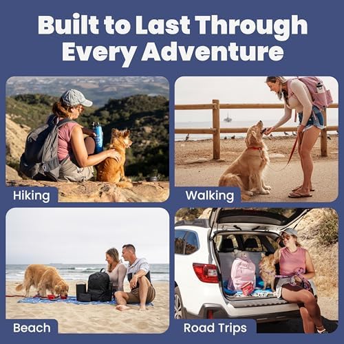 Rubyloo Mini Lint Roller Bundle Travel Size Pet Hair Remover with Retractable Cover & Dog Backpack for Supplies with Bowls Food Container for Hiking Trips Essentials
