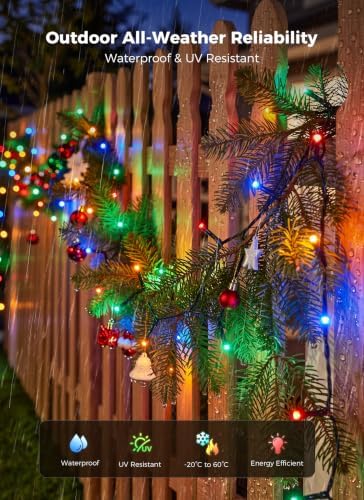 4 Pack 400LED Solar Christmas Lights Outdoor Waterproof, Multicolor 160 FT