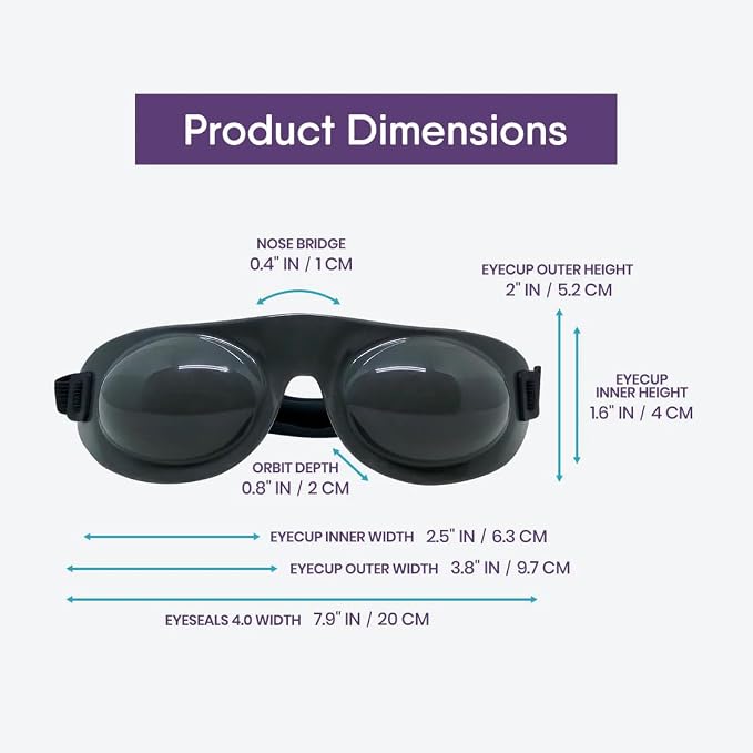 EyeEco Eyeseals Hydrating Sleep Mask, Charcoal - CPAP Compatible | Latex-Free Eye Mask for Sleep to Block Dry Air, Retains Moisture to Soothe Dry, Irritated Eyes & Provides Eye Care Overnight