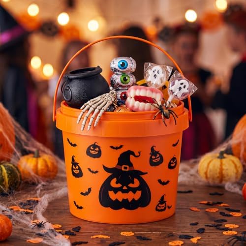 30 Pack 50 oz Halloween Trick or Treat Bucket Bulk