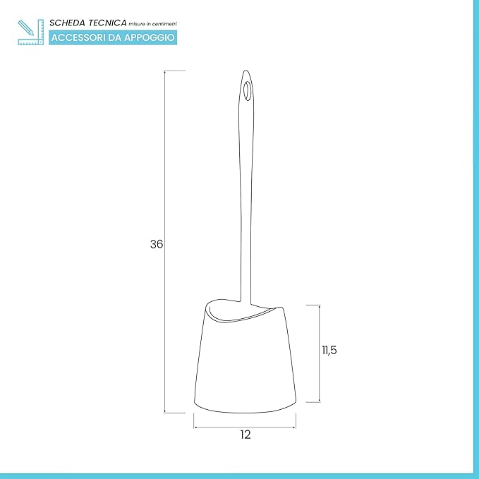 TATAY Toilet Brush WC-Standard, Polypropylene, Taupe, One Size