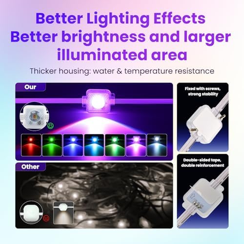 100FT Permanent Outdoor Lights, Smart RGB Lights with App Control, IP67