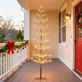 LIGHTSHARE 6FT 325L Lighted Starlit Tree, Warm White, for Home, Festival, Party, and Christmas Decoration, Indoor and Outdoor Use, Brown