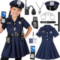 Police Officer Costume for Girls Halloween Cop Dress Up