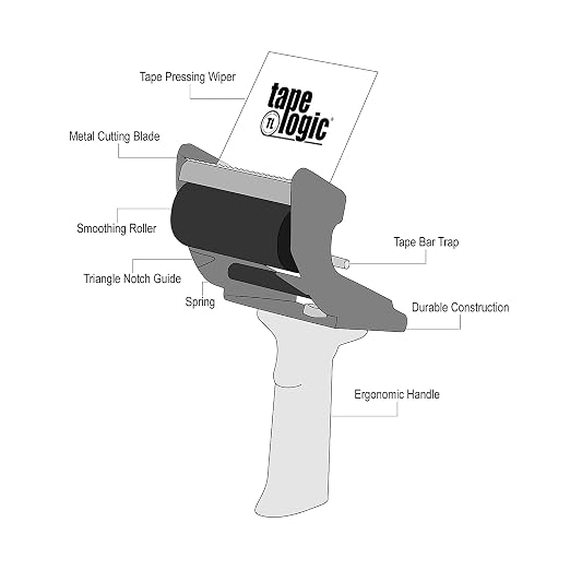 BOX USA Tape Logic 3 Inch Mouse Trap Packing Tape Dispenser Gun, for Packing, Shipping, Moving and Warehouse Use (1 Dispenser)